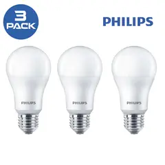 PHILIPS - Pack 3 Focos LED 10.5W Luz Blanca EcoHome E27 6500K