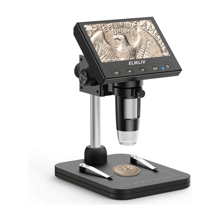 Microscopio digital profesional Pantalla LCD con luz Pc Windows Mac Recargable Inalambrico