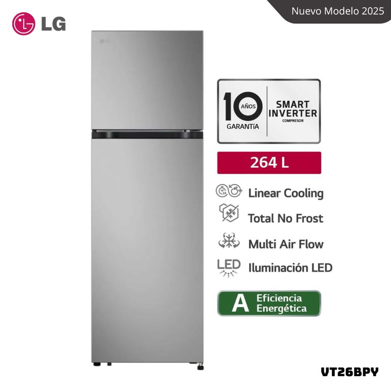 REFRIGERADORA 264 L TOP FREEZER PLATEADO - VT26BPY