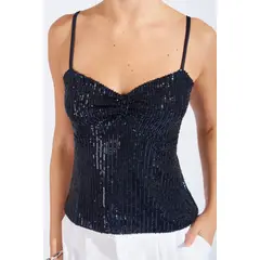 LUVARO - Top Lentejuelas Tiras