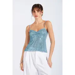 LUVARO - Top Lentejuelas Tiras