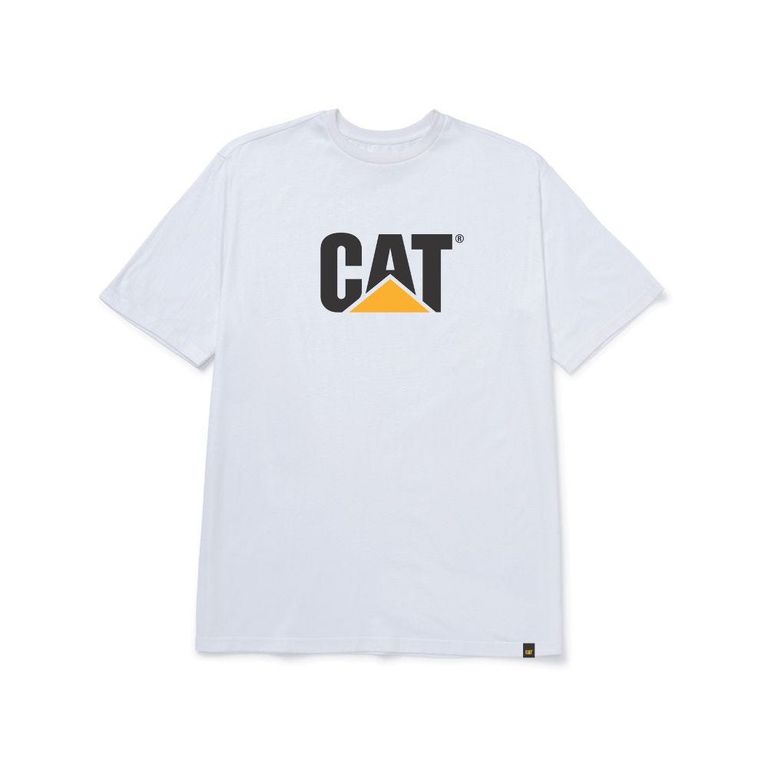 Polo Hombre Cat Logo Blanco