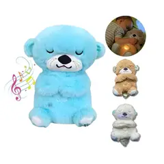 GENERICO - Peluche Nutria Musical Respiracion Sensorial Color Azul