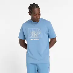 NEW BALANCE - Polo Hombre Athletics Relaxed Science T-shirt Celeste