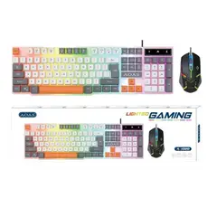 GENERICO - Teclado y Mouse RGB Combo Gamer Retroiluminado - Resistente a Salpicaduras y Diseño Ergonómico