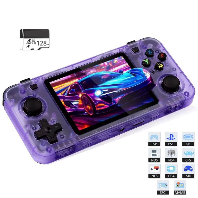 Juego Portatil R36S 128GB Plano 3500mAh Purpura