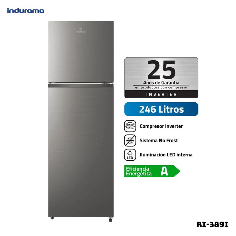 REFRIGERADORA 246 L TOP FREEZER PLATEADO - RI-389I