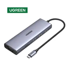 UGREEN - Adaptador Hub 9 En 1 Puertos HDMI 3 USB-A VGA Ethernet RJ45 Micro SD USB-C