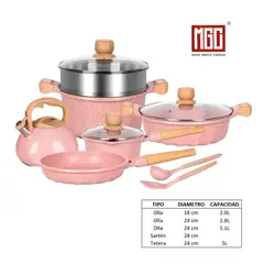 OEM - JUEGO DE OLLAS MGC DE 11 PIEZAS ROCA VOLCANICA