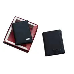 PERRY JHAN - Billetera de Cuero tres cuerpos para Hombre Diseño vertical