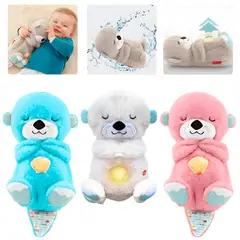 GENERICO - Nutria de Peluche con Movimiento de Respiración Luces y Sonidos para Niña Colores Surtidos