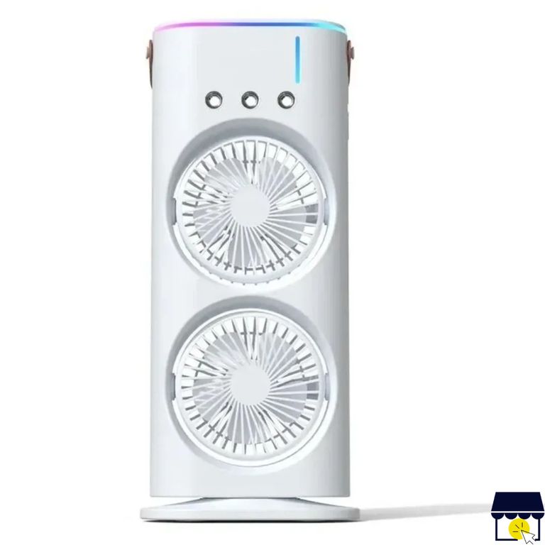 Ventilador aire acondicionado portatil humidificador recargable giratorio con control