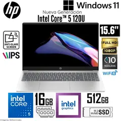 HP - Laptop 15-FD0260LA Intel Core 5 120U 16GB RAM 512GB SSD 15.6" FHD - Dorado Cálido