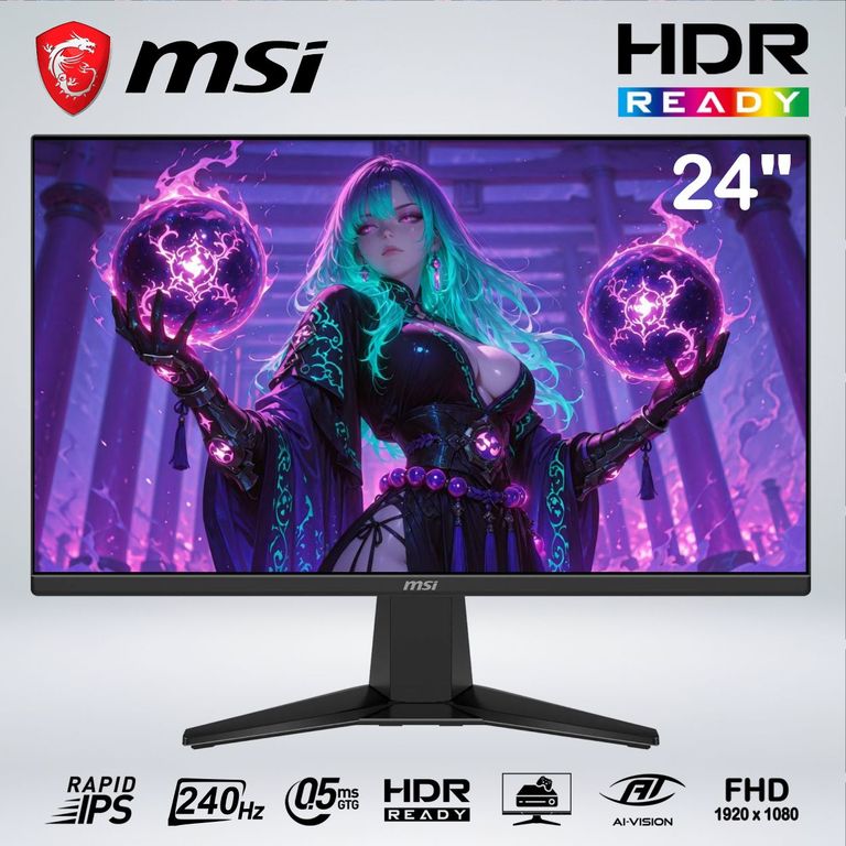 MONITOR GAMER MAG 245F X24 FULL HD 23.8 " rapid IPS 240hz 0.5ms HDR AI VISION