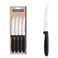 TRAMONTINA - CUCHILLO DE MESA IPANEMA MANGO NEGRO DE 12 PIEZAS