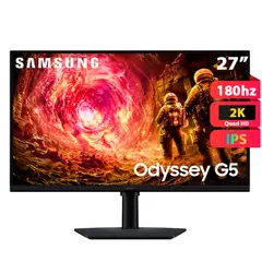 SAMSUNG - Monitor Gaming Odyssey G5 27 QHD IPS 180Hz 1ms - LS27FG500ELXPE