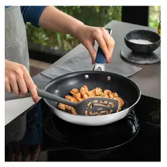 TRAMONTINA - Sarten de Acero Inoxidable y Aluminio con Cerámica Romagna Negro 20 cm