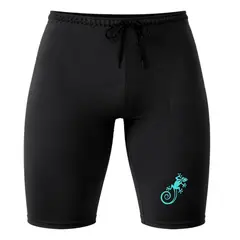 AQUA&MODA - SHORT DE NATACIÓN DE LICRA NEGRO CON PROTECCIÓN UV AQUAMODA SNLAQNSLT SALAMANDRA LOGO TURQUESA