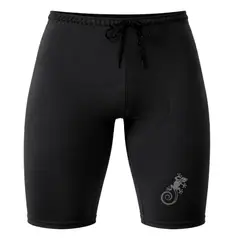 AQUA&MODA - SHORT DE NATACIÓN DE LICRA NEGRO CON PROTECCIÓN UV AQUAMODA SNLAQNSLGR SALAMANDRA LOGO GRIS REFLEC