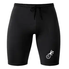 AQUA&MODA - SHORT DE NATACIÓN DE LICRA NEGRO CON PROTECCIÓN UV AQUAMODA SNLAQNSLBR SALAMANDRA LOGO BLANCO REFLEC