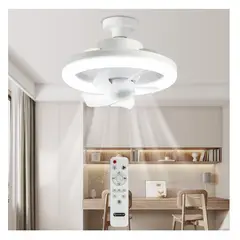 GENERICO - FOCO LED VENTILADOR DE TECHO GIRATORIO CON CONTROL