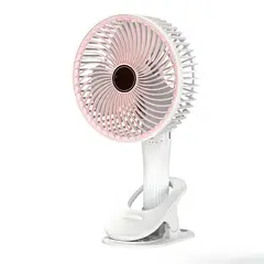 GENERICO - Ventilador Silencioso Recargable Con Base y Pedestal Giro 360ª - Rosado
