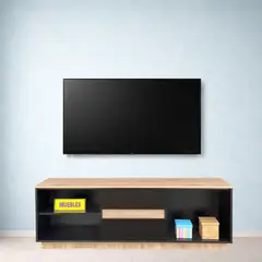 TEMEL - Mueble TV Centro Entretenimiento Wengue Macadamia Aparador Melamina