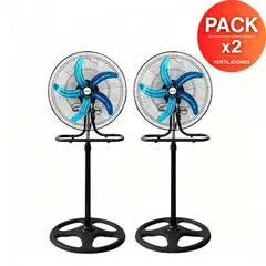 PREMIUM - PACK X2 Ventilador 3 en 1 Con 5 Aspas de Aluminio y 65W De Potencia