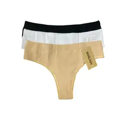 MINTANA - PACK 3 TRUZAS CULOTTE PRETINA ANCHA ALGODON MUJER