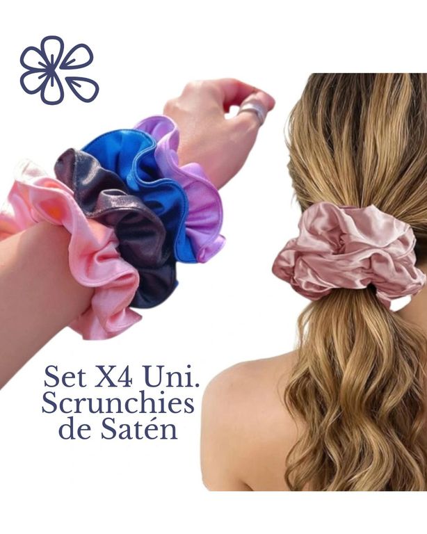 Coletas Scrunchies de Satin que no dañan el cabello
