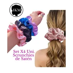 GENERICO - Coletas Scrunchies de Satin que no dañan el cabello