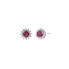 BALIQ - Aretes Rubí Red Plata 925