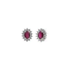 BALIQ - Aretes Rubí Oval Plata 925