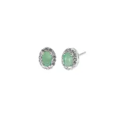 BALIQ - Aretes Esmeralda Ovalados Plata 925