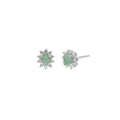 BALIQ - Aretes Esmeralda Estrella Plata 925