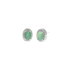 BALIQ - Aretes Esmeralda Oval Plata 925