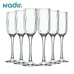NADIR - Set De Copas Champagne Vidrio Fiore X6 Pzs