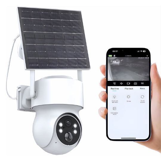 Cámara de Seguridad Solar PTZ WiFi con Visión Nocturna y Audio Bidireccional