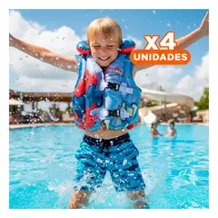 GENERICO - Pack4 Chaleco Spiderman 51 cm Largo Disney Rojo Y+Regalo Sticker