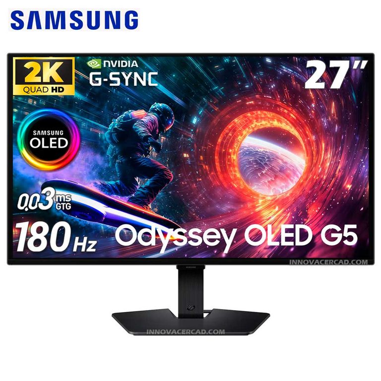 Monitor LS27FG500SLXPE Odyssey G5 OLED de 27 2K QHD 180Hz 03MS HDR10 G-Sync