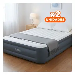 GENERICO - Pack2 Colchon de Aire Queen para Huespedes y Habitaciones de Visita Y+Regalo Sticker