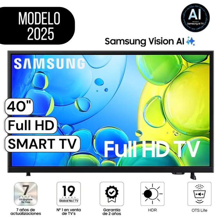 Televisor 40" Pulg. Full HD UN40F6000FGXPE Smart TV Modelo 2025 - Negro