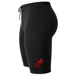 AQUA&MODA - SHORT DE NATACIÓN DE LICRA NEGRO CON PROTECCIÓN UV AQUAMODA SNLAQNSLR SALAMANDRA LOGO ROJO