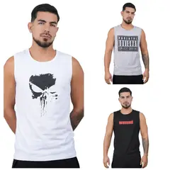 M MUSCLE MUSEUM - Pack Danger x 3 Polos Manga Cero Deportivos colores Blanco, Plomo y Negro para Hombre