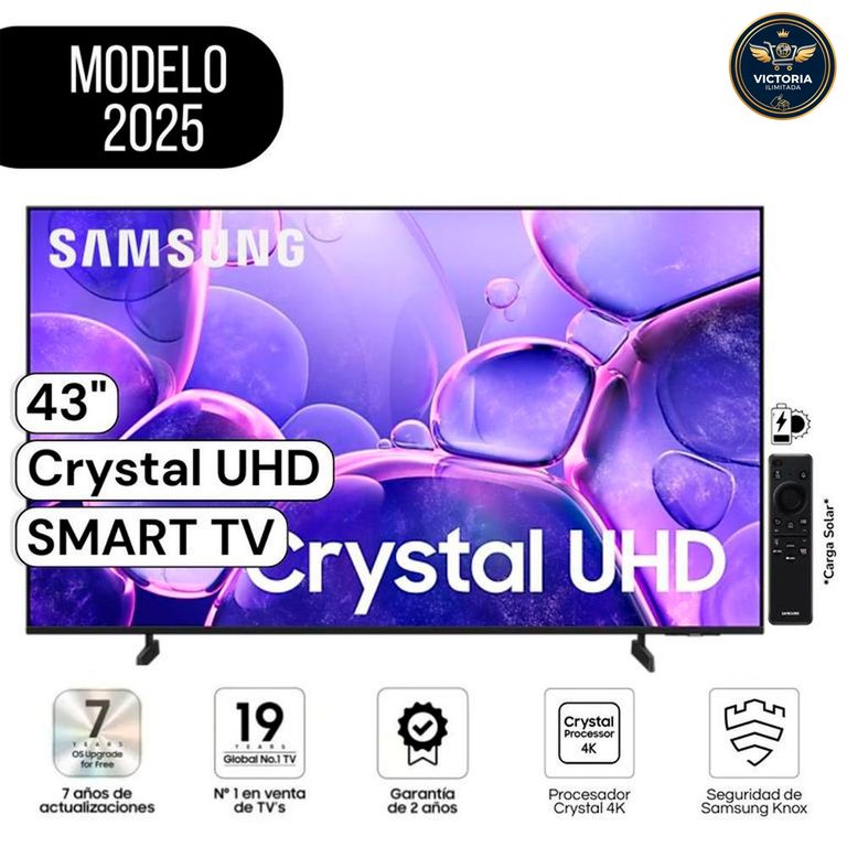 Televisor 43" Pulg. Crystal UHD 4K Smart TV UN43U8000FG Modelo 2025 - Negro