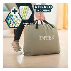 GENERICO - Cama de Aire Queen Inflable con Superficie Afelpada para Dormir Y+Papel Regalo