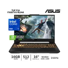ASUS - Laptop TUF Gaming F16 FX607VU-RL048 i5 210H 16Gb Ram 512Gb SSD 16” WUXGA Nvidia RTX4050 6Gb