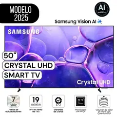 SAMSUNG - Televisor 50" Pulg. Crystal UHD UN50U8000FGXPE Smart TV Modelo 2025 - Negro