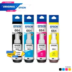 EPSON - Kit Tinta 664 Original Negro Cian Magenta Amarillo