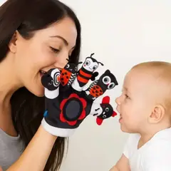 GENERICO - Guantes de Títeres Blanco y Negro